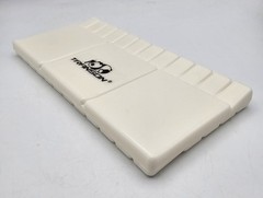 TRANSON Watercolor Palette w/ Thumb Hole & Brush Holders ~ White Approx 10″x5″