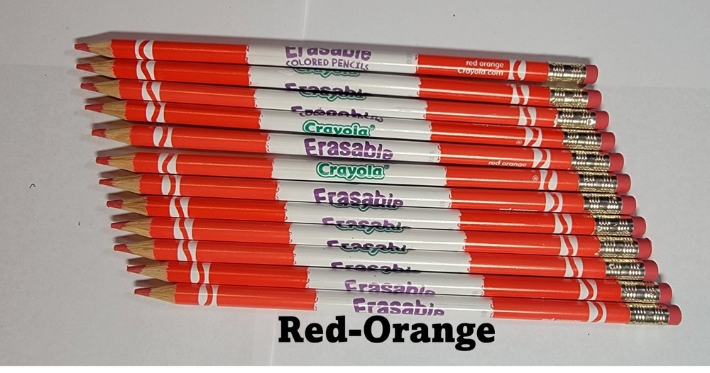 Crayola erasable colored pencils bulk 12 RED-ORANGE