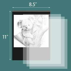 Translucent Vellum Paper 8.5×11, 100 Sheets Tracing Pad, Drafting Art, Black