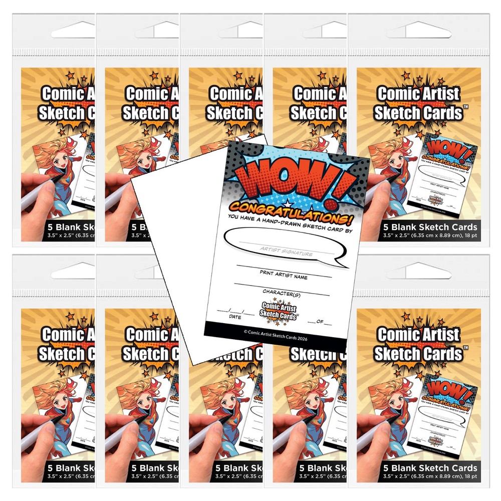🎨 10 Packs – 18 PT Comic Artist Sketch Cards – Blank Trading/Sketch Cards Paper