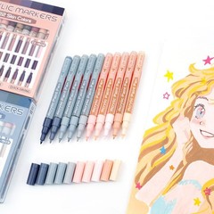 Acrylic Paint Pens 22 Colors Gray Tones/Skin tones Assorted Pro Color Series JQ