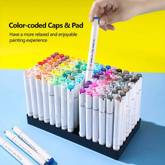 168 Color Dual Tip Art Markers–Brush & Chisel Professional Marker Set