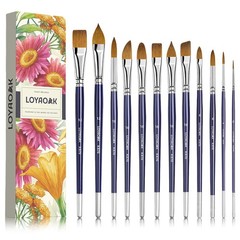 Synthetic Sable Blend Nature Hair Watercolor Brushes-12pcs 12pcs, Dark Blue
