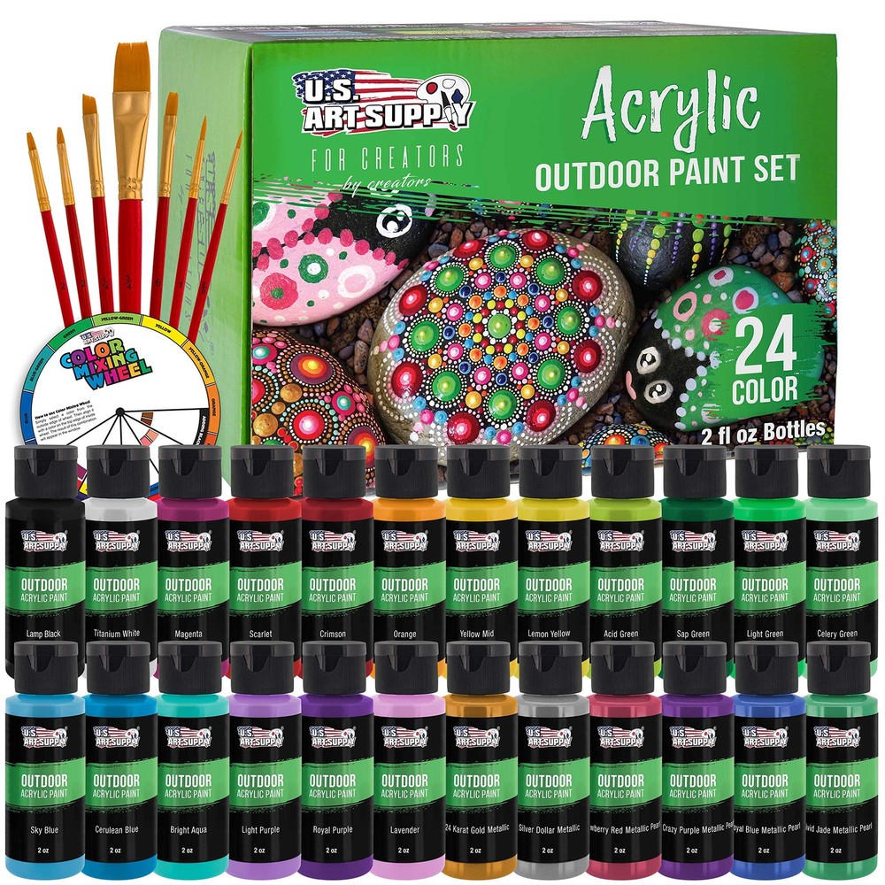 U.S. Art Supply Professional 24 Color 6.86 Fl Oz (Pack of 7), Mixing