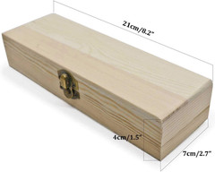 Plain Unfinished Wood Pencil Box, Unpainted Rectangle DIY Artist Tool and Brush