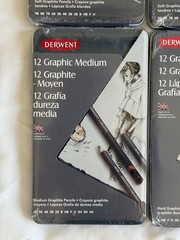 Lot of 6 Derwent Graphic Drawing Pencils 12 Tin Set Soft Medium Hard NEW Sealed