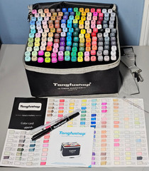 Tongfushop Markers Set 168 Colors – Double Tip- Pro Set W/Carrying Case! New!