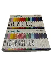 Lot Of 2 Vintage Craftint 16 Colors Oil Pastels Set 505 Small Size One Pack NEW
