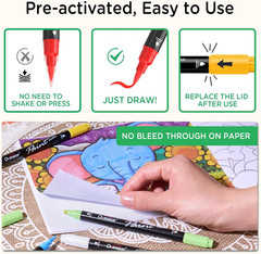 Overseas Black Acrylic Paint Markers, 2 Pack Dual Tip Paint Pens Acrylic Markers
