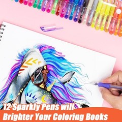 TANMIT 36 Colors Gel Pens Set for Adult Coloring Books, Colored Gel Marker wi…