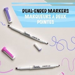 S Note Duo Dual Tip Markers 8 Count No Bleed Ink Fine Bullet & Chisel Tips