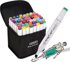 Alcohol Markers, 48 Colors Dual Tip Art Marker, Drawing Markers, Coloring