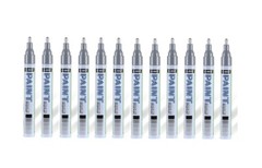 GXIN Silver Paint Pens (12 Pack), Opaque Paint Pens, Oil Based and Water-Proof