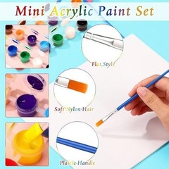 100 Sets Mini Acrylic Paint Set – 1400 Pcs, 12 Colors, Brushes for Art & Crafts