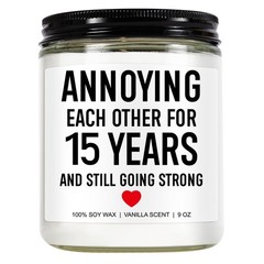 Younift Funny 15 Years Candle, 15 Year 9 oz, 2.75″ W x 3.5″ H, White
