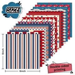 32 Sheets 6 Inch Patriotic 4th of July Scrapbook Paper for 250th Anniversary