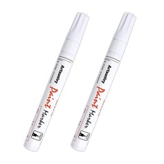 White Paint Pens Permanent Oil Based Waterproof Medium Point 2 Pcs for Craft Pro