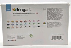 KINGART Artist Mix Media Gel Sticks Set of 24 Vibrant Colors Non-toxic Odorless