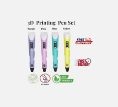 3D Printing Pen Set 3D Drawing Pen with Led Display 3 Color Filament Kid Gift