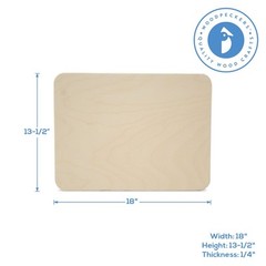 Wood Rectangle Plaque 18″, 1/4 Thick Rounded Edged Blank Wood Sign | Woodpeckers
