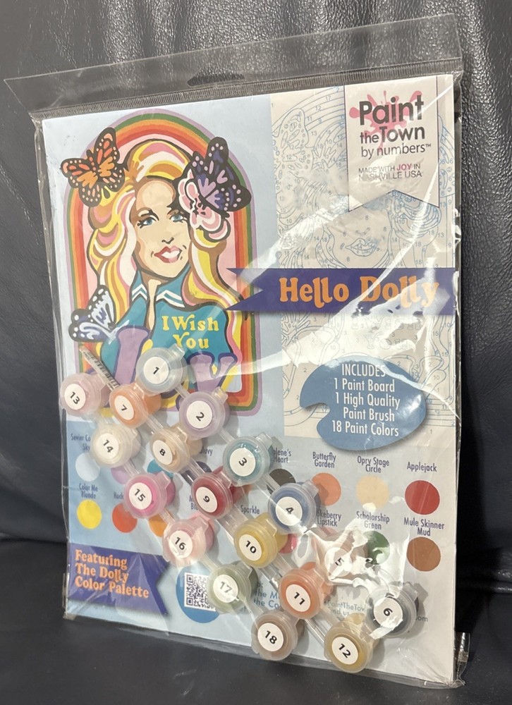 Dolly Parton Paint by Number Kit Hello Dolly. I Wish You Joy. Sealed New 8 X 10