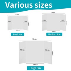 4 Pcs Tri-fold Poster Boards 48 x 36 inches, Premium Corrugated Presentation …