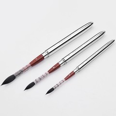 Squirrel Hair Travel Watercolor Brushes, Fuumuui 3pcs Natural Soft Squirrel Mop