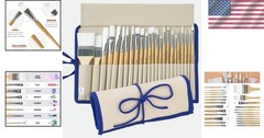 Versatile Nylon Paint Brushes Set of 24 – Ideal for Oil, Acrylic & Watercolor