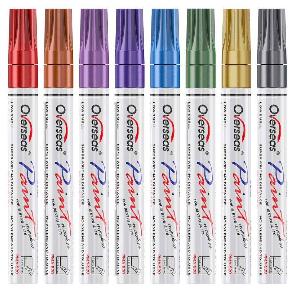 Metallic Paint Markers, Oil-Based Metallic Paint Pens – 8 Colors Permanent Ma…