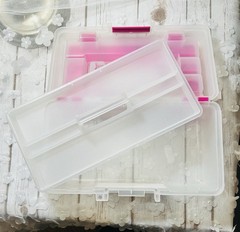 Creative Options Craft Tool Box Organizer 13X7.5X5 Clear W/Magenta