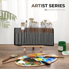25pcs Paint Brush Set, Fuumuui Acrylic Paint Brushes, Professional Artist Se…
