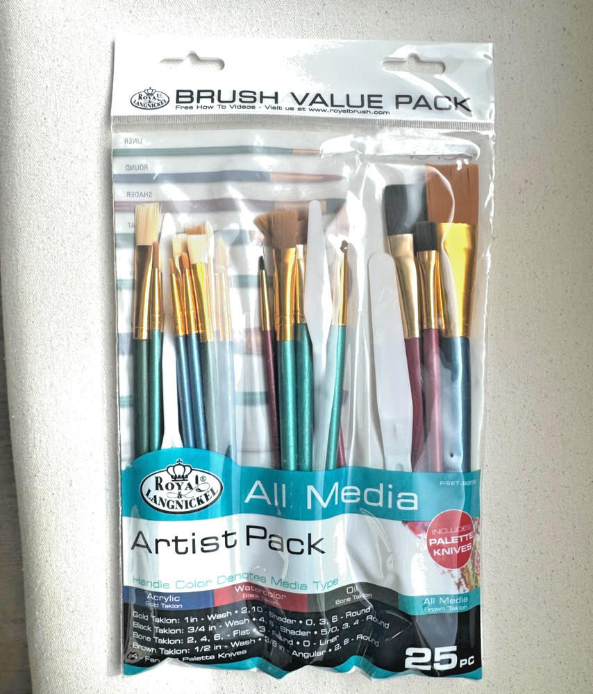 Royal & Langnickel Artist Paint Brushes (25) , Taklon Wood Handled Art Supplies