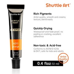 Shuttle Art Acrylic Paint Set, 30 x12ml 0.4 Fl Oz (Pack of 30), 30 Colors