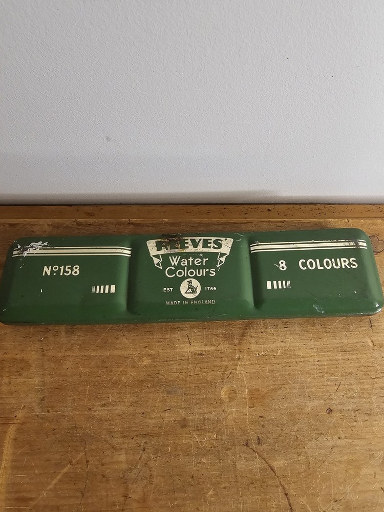 Vintage Reeves Canada Student 8 Water Colour Paint Tin No. 158 England – Empty