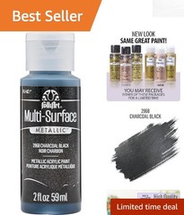 Versatile 2 Fl Oz Charcoal Black Metallic Paint for Indoor & Outdoor Creations