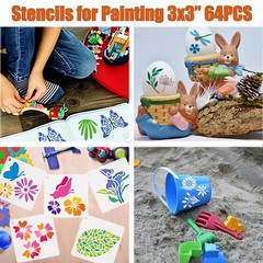 Stencils for Painting, 64pcs 3 Inch Crafts 3 inches, Flower