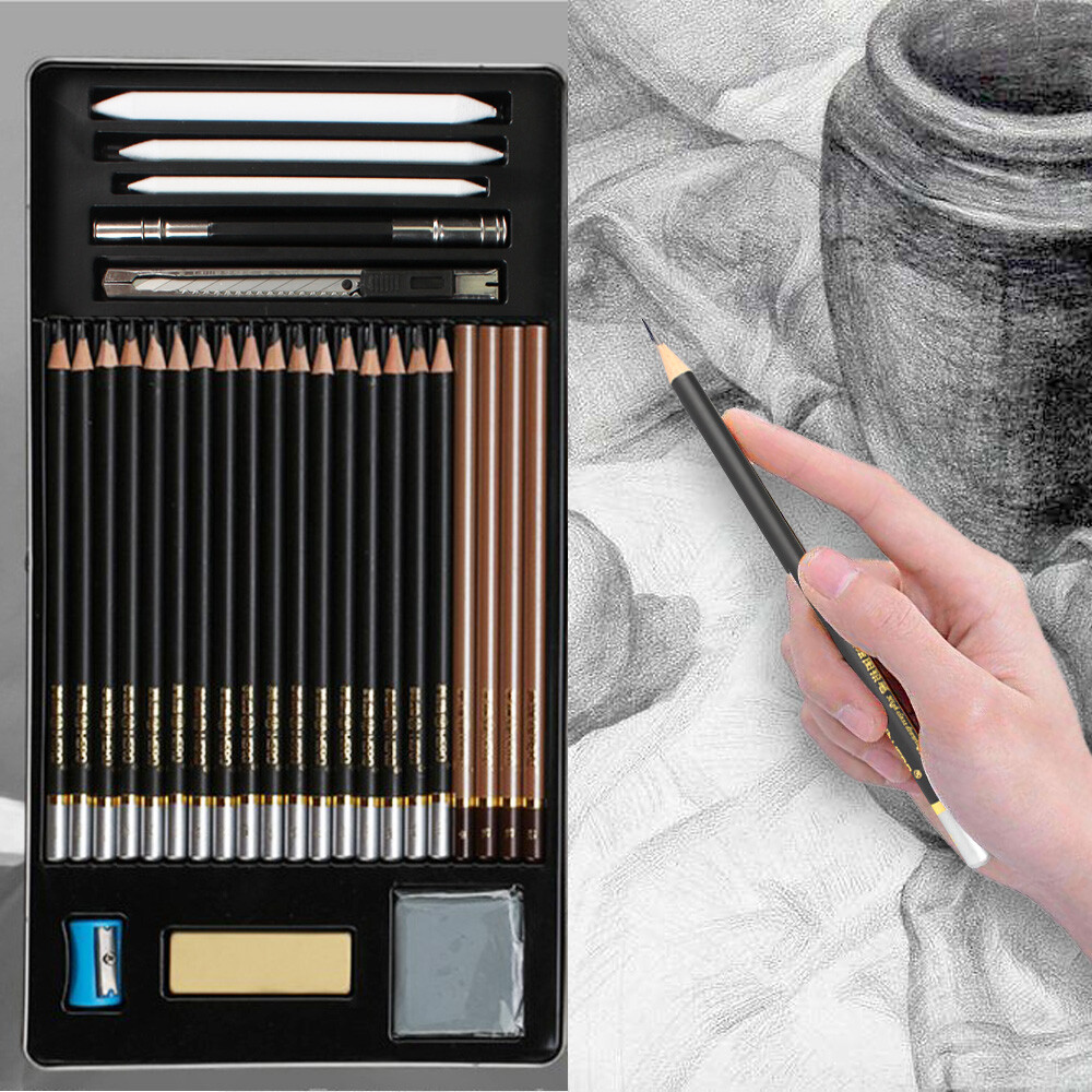 29 PCS Professional Drawing Artist Kit Set Pencils and Sketch Charcoal Art Tools