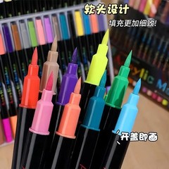 24/48/120 Colors Acrylic Paint Markers Dual Tip Fine Brush Art Pens