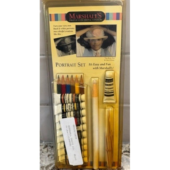 Marshalls Photo Coloring System Portrait Set Oil Colors Pencils Kit NEW