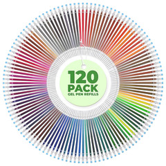 120 Pcs Glitter Gel Pen Refills for Adult Coloring – Colored Gel Pens Refills, 0