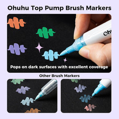 Acrylic Paint Markers Brush Tip Top Pump 36 Colors Paint Pens Excellent Coverage
