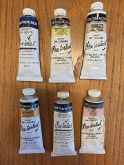 37-Tube Artist Oil Paint Lot Grumbacher Pre-Tested, Winsor & Newton, Mixed Use