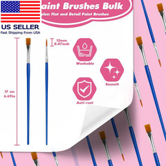 Small Paint Brushes Bulk, 160 Pcs Flat Tip round Acrylic Paint Brushes for Kids