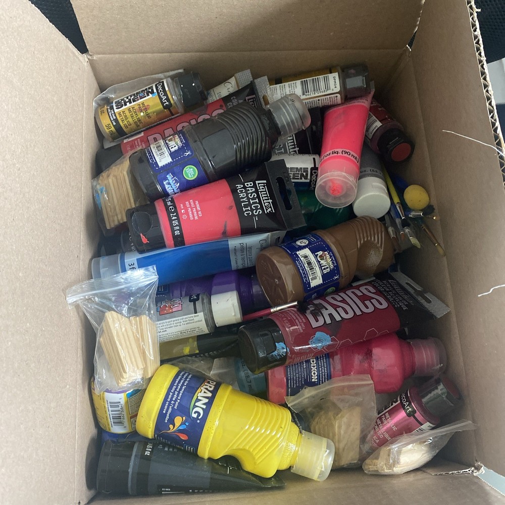 Large Box Paint Acrylic All Colors Value Over New Used
