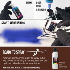 US Art Supply 1-Ounce Opaque Dark Brown Airbrush Paint