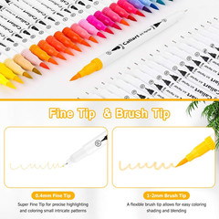 72 Colors Double Tip Brush Pens Art Markers, Artist Fine & Brush Pen Coloring Ma