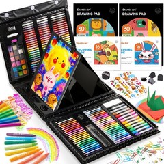 335 Piece Kids Art Set, Multi-Media Art Supplies, Gift Art Kit with Trifold E…
