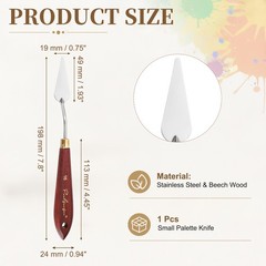 Palette Knife Painting, 7.8″ Stainless Steel Spatula, Mahogany Finish(Oblong)
