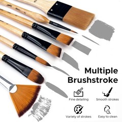 Bougimal 33 Pcs Paint Brush Set, Artist Brushes for Large, Wooden 2