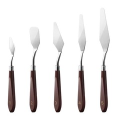 5 Stainless Steel Palette Knife Set Artist Painting Spatulas Oil Acrylic Art